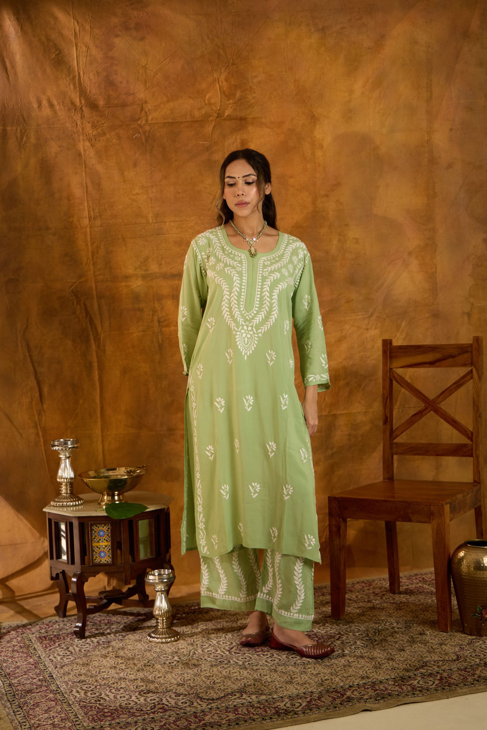 Sabza Mint Green Palazzo Set